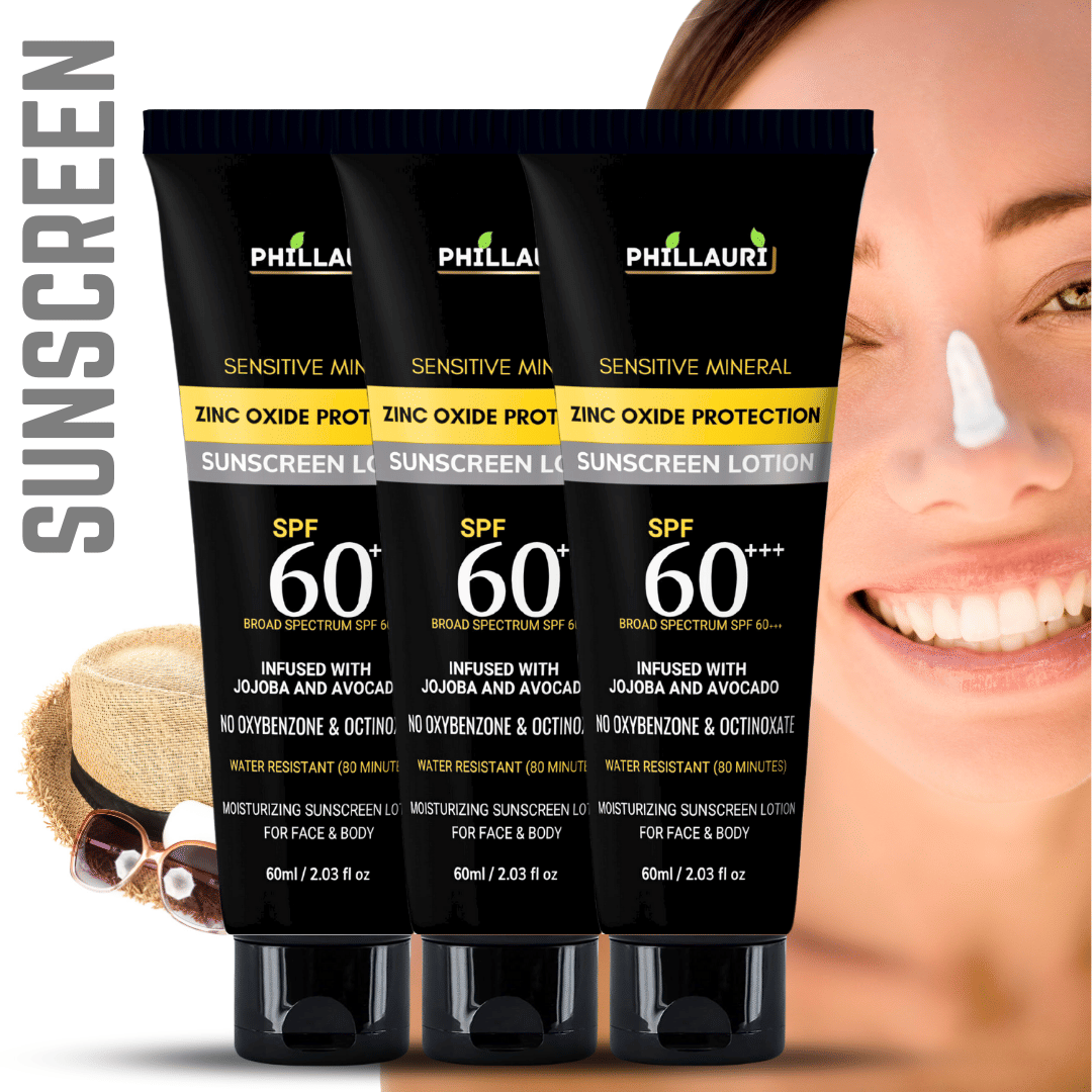     			Phillauri SPF 60 Indoor Tanning Sunscreen Lotion For All Skin Type ( Pack of 3 )