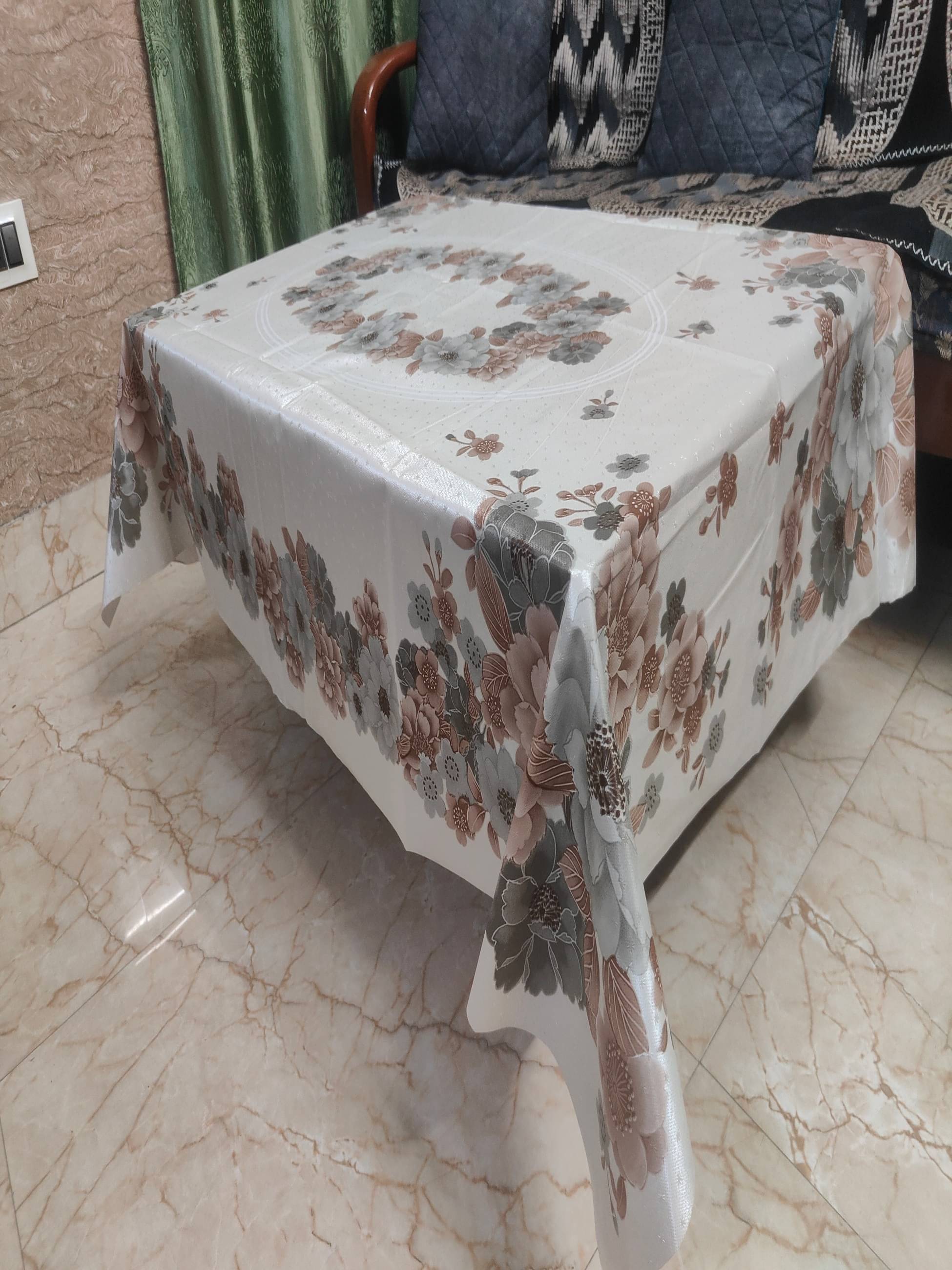 ROYAL - NEST Printed Polyester 2 Seater Rectangle Table Cover ( 137 x 91 ) cm Pack of 1 White ROYAL - NEST Printed Polyester 2 Seater Rectangle Table Cover ( 137 x 91 ) cm Pack of 1 White