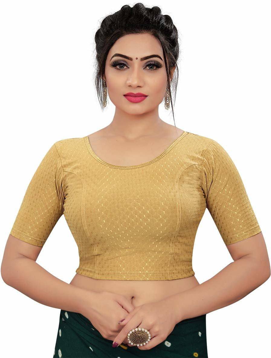 RUNAYA NX Beige Readymade without Pad Cotton Blend Women's Blouse ( Pack of 1 ) RUNAYA NX Beige Readymade without Pad Cotton Blend Women's Blouse ( Pack of 1 )