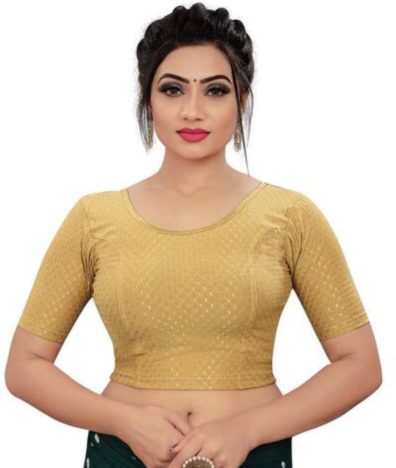     			RUNAYA NX Beige Readymade without Pad Lycra Women's Blouse ( Pack of 1 )