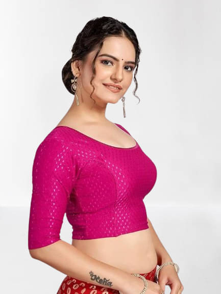 RUNAYA NX Multicolor Readymade without Pad Lycra Women's Blouse ( Pack of 1 )     			RUNAYA NX Multicolor Readymade without Pad Lycra Women's Blouse ( Pack of 1 )