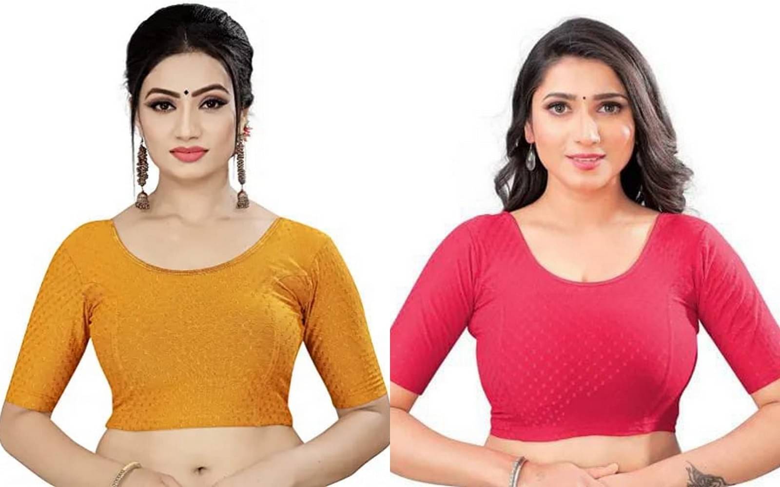 RUNAYA NX Multicolor Readymade without Pad Lycra Women's Blouse ( Pack of 2 ) RUNAYA NX Multicolor Readymade without Pad Lycra Women's Blouse ( Pack of 2 )