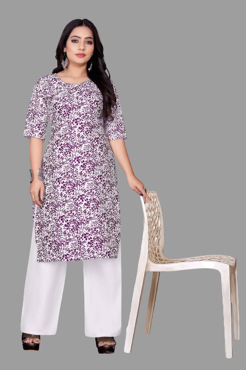     			RUNAYA NX Pack of 1 Rayon Printed A-line Women's Kurti - ( Purple )