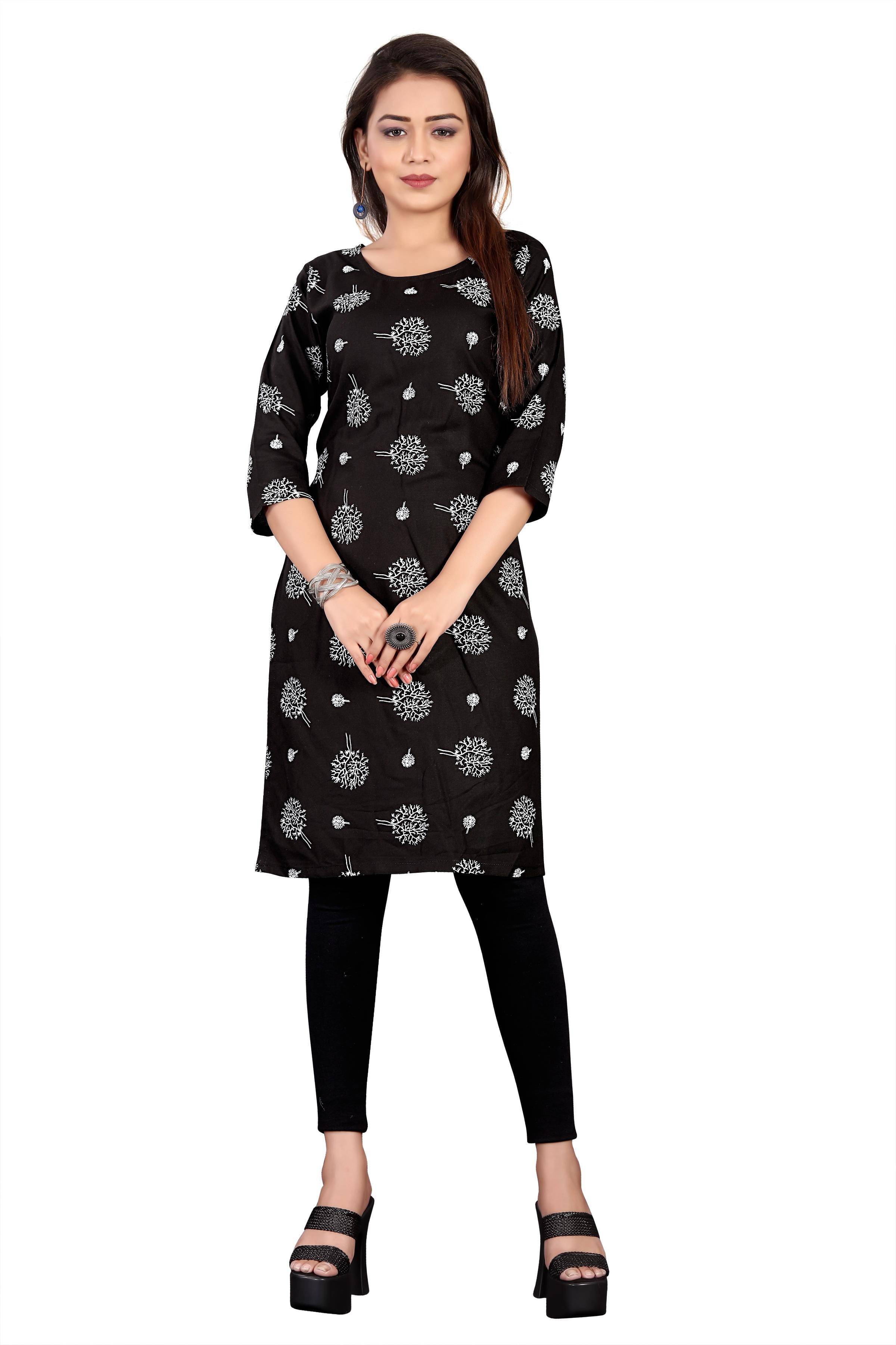 RUNAYA NX Pack of 1 Viscose Rayon Printed A-line Women's Kurti - ( Multicolor ) RUNAYA NX Pack of 1 Viscose Rayon Printed A-line Women's Kurti - ( Multicolor )