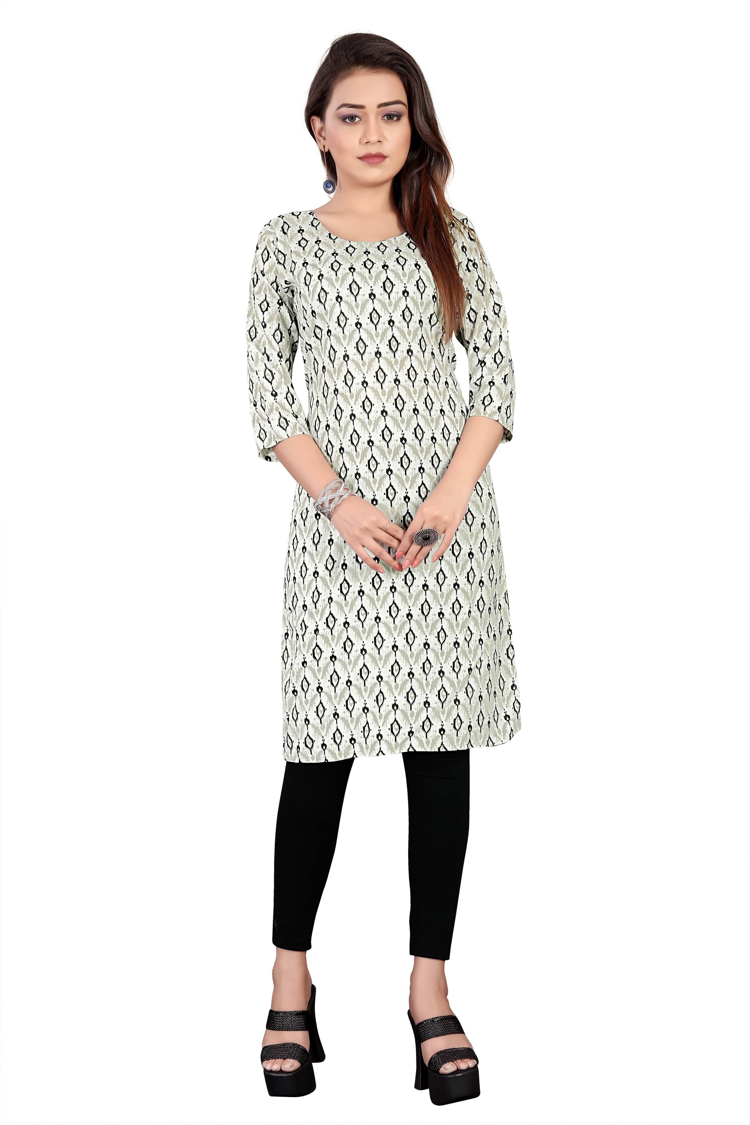     			RUNAYA NX Pack of 1 Viscose Rayon Printed A-line Women's Kurti - ( Multicolor )