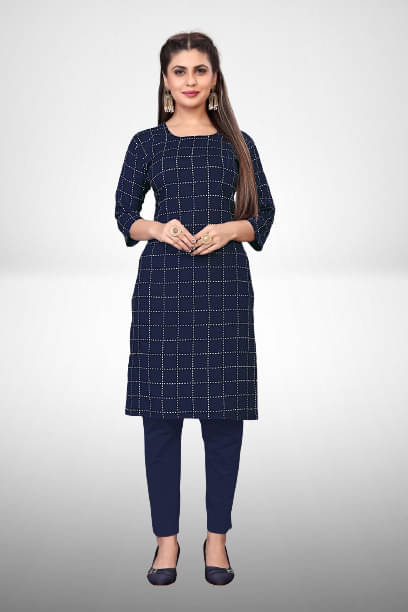     			RUNAYA NX Pack of 1 Viscose Rayon Printed A-line Women's Kurti - ( Blue )