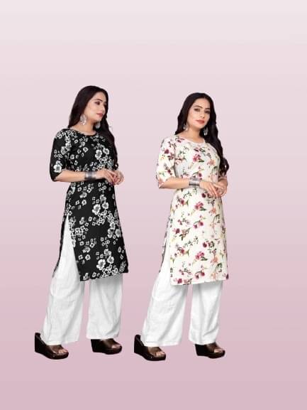     			RUNAYA NX Pack of 2 Rayon Printed A-line Women's Kurti - ( Multicolor )