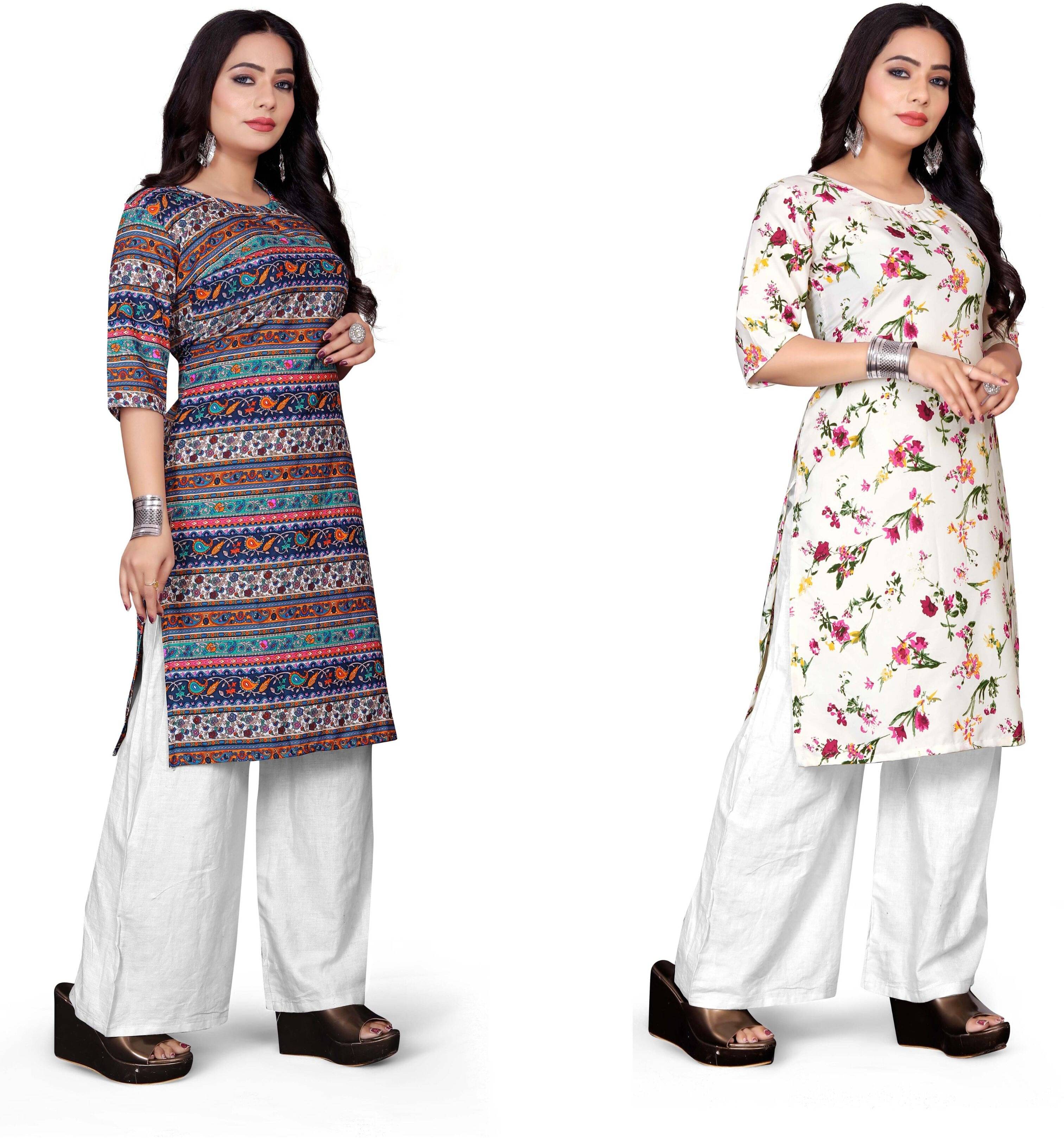     			RUNAYA NX Pack of 2 Rayon Printed A-line Women's Kurti - ( Multicolor )