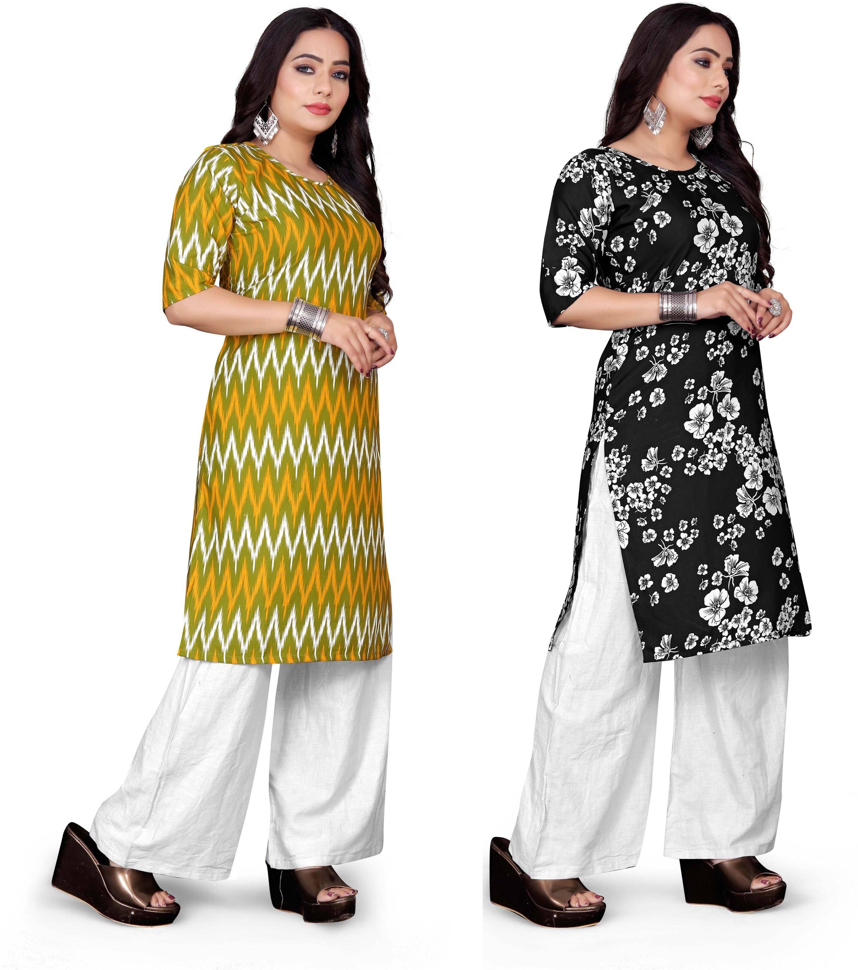     			RUNAYA NX Pack of 2 Rayon Printed A-line Women's Kurti - ( Multicolor )