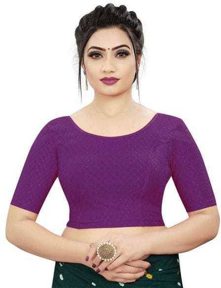 RUNAYA NX Purple Readymade without Pad Cotton Blend Women's Blouse ( Pack of 1 ) RUNAYA NX Purple Readymade without Pad Cotton Blend Women's Blouse ( Pack of 1 )