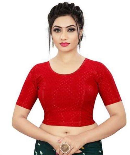 RUNAYA NX Red Readymade without Pad Lycra Women's Blouse ( Pack of 1 ) RUNAYA NX Red Readymade without Pad Lycra Women's Blouse ( Pack of 1 )