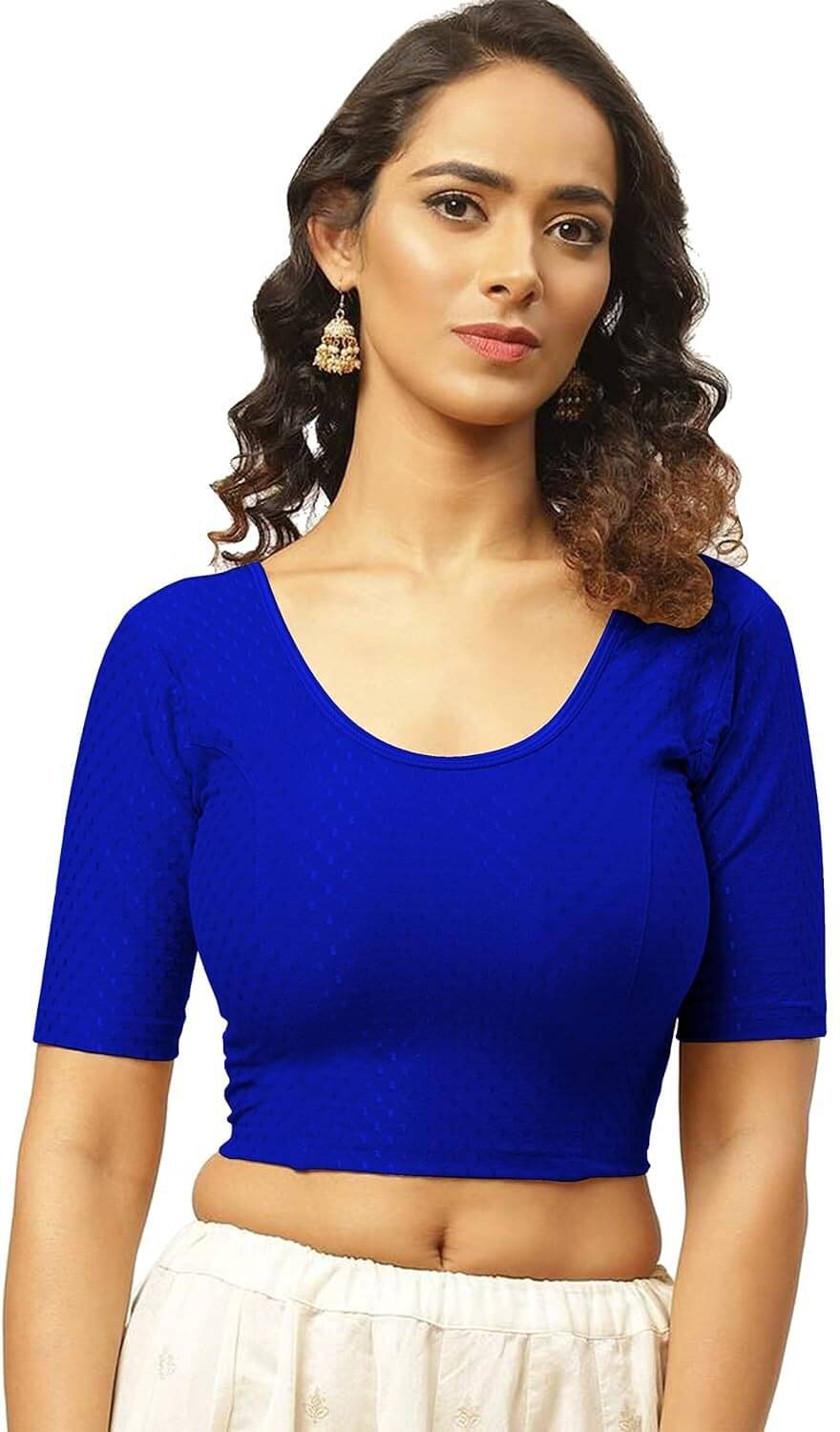     			RUNAYA NX Red Readymade without Pad Lycra Women's Blouse ( Pack of 1 )