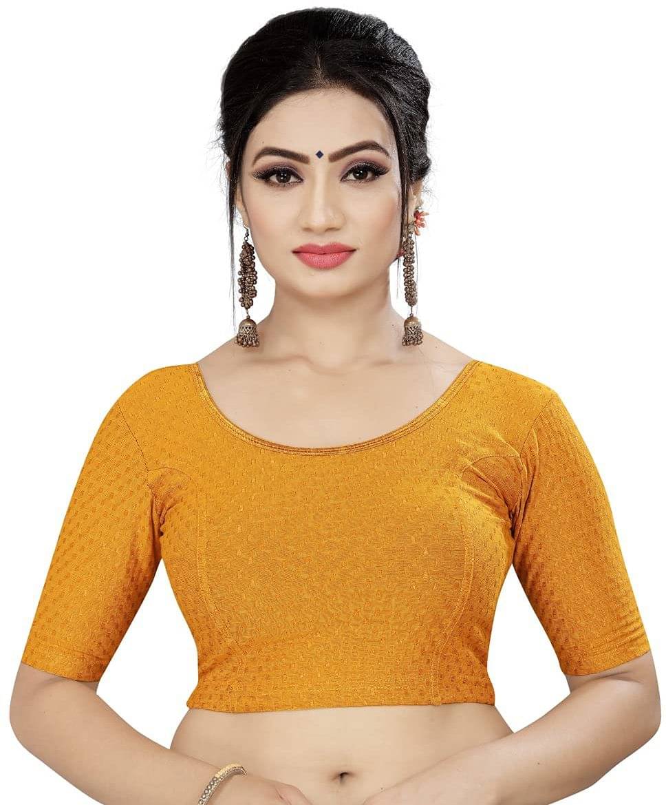 RUNAYA NX Yellow Readymade without Pad Cotton Blend Women's Blouse ( Pack of 1 )     			RUNAYA NX Yellow Readymade without Pad Cotton Blend Women's Blouse ( Pack of 1 )