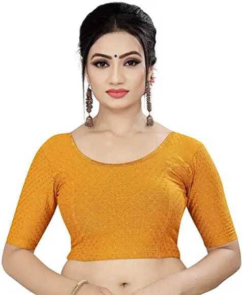     			RUNAYA NX Yellow Readymade without Pad Cotton Blend Women's Blouse ( Pack of 1 )