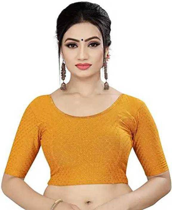     			RUNAYA NX Yellow Readymade without Pad Cotton Blend Women's Blouse ( Pack of 1 )