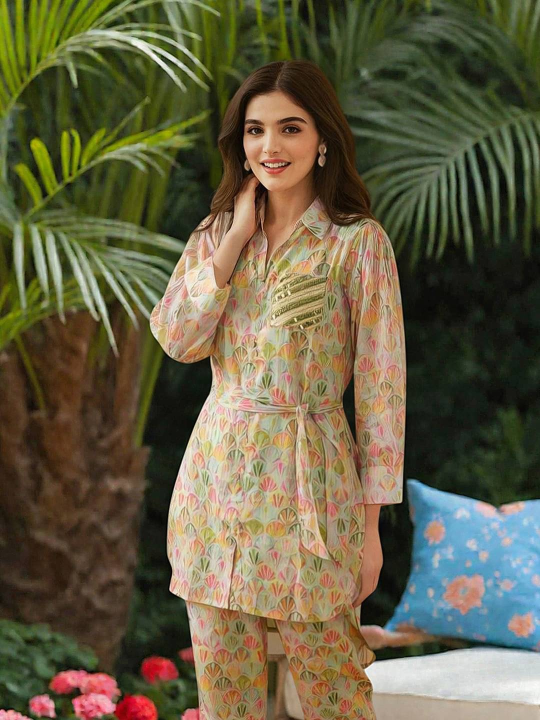 Rekha Maniyar Women Cotton Embellished Straight Kurti With Patiala Salwar ( Green )     			Rekha Maniyar Women Cotton Embellished Straight Kurti With Patiala Salwar ( Green )