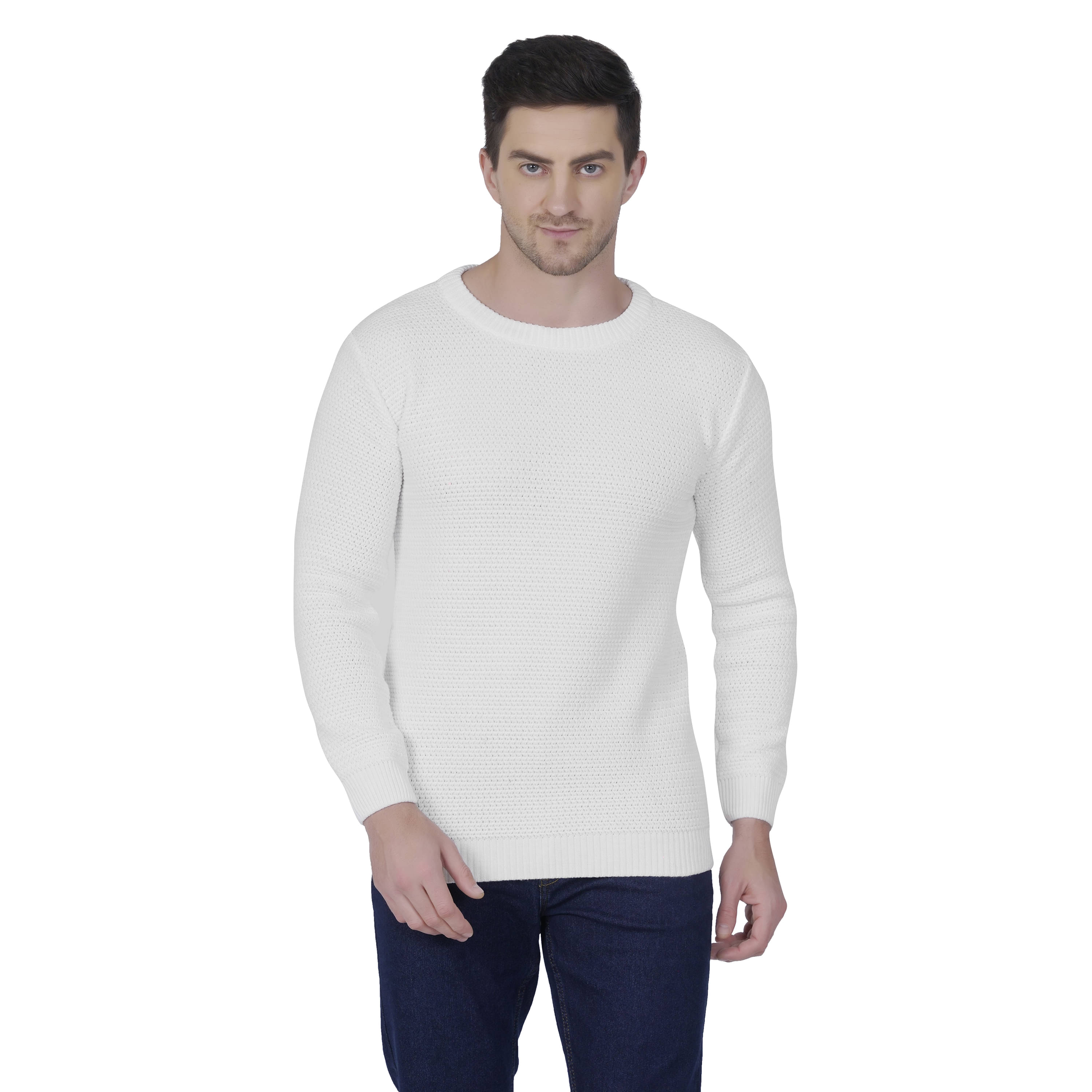 RuarX Polyester Regular Fit Self Design Full Sleeves Men's Round T-Shirt - White ( Pack of 1 ) RuarX Polyester Regular Fit Self Design Full Sleeves Men's Round T-Shirt - White ( Pack of 1 )