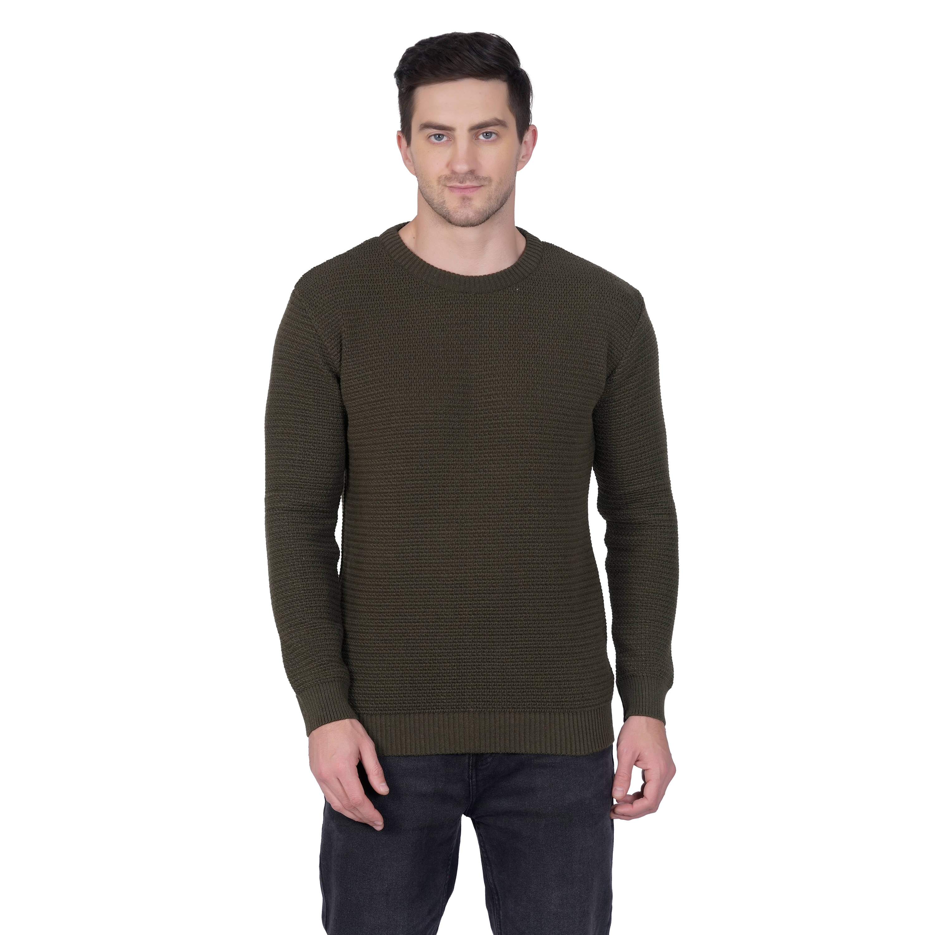 RuarX Polyester Regular Fit Self Design Full Sleeves Men's Round T-Shirt - Olive ( Pack of 1 ) RuarX Polyester Regular Fit Self Design Full Sleeves Men's Round T-Shirt - Olive ( Pack of 1 )