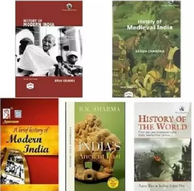 Set of 5 Books - History of medieval India by Satish Chandra & History of Modern India by Bipin Chandra, India's ancient past by Rs Sharma, Set of 5 Books - History of medieval India by Satish Chandra & History of Modern India by Bipin Chandra, India's ancient past by Rs Sharma,