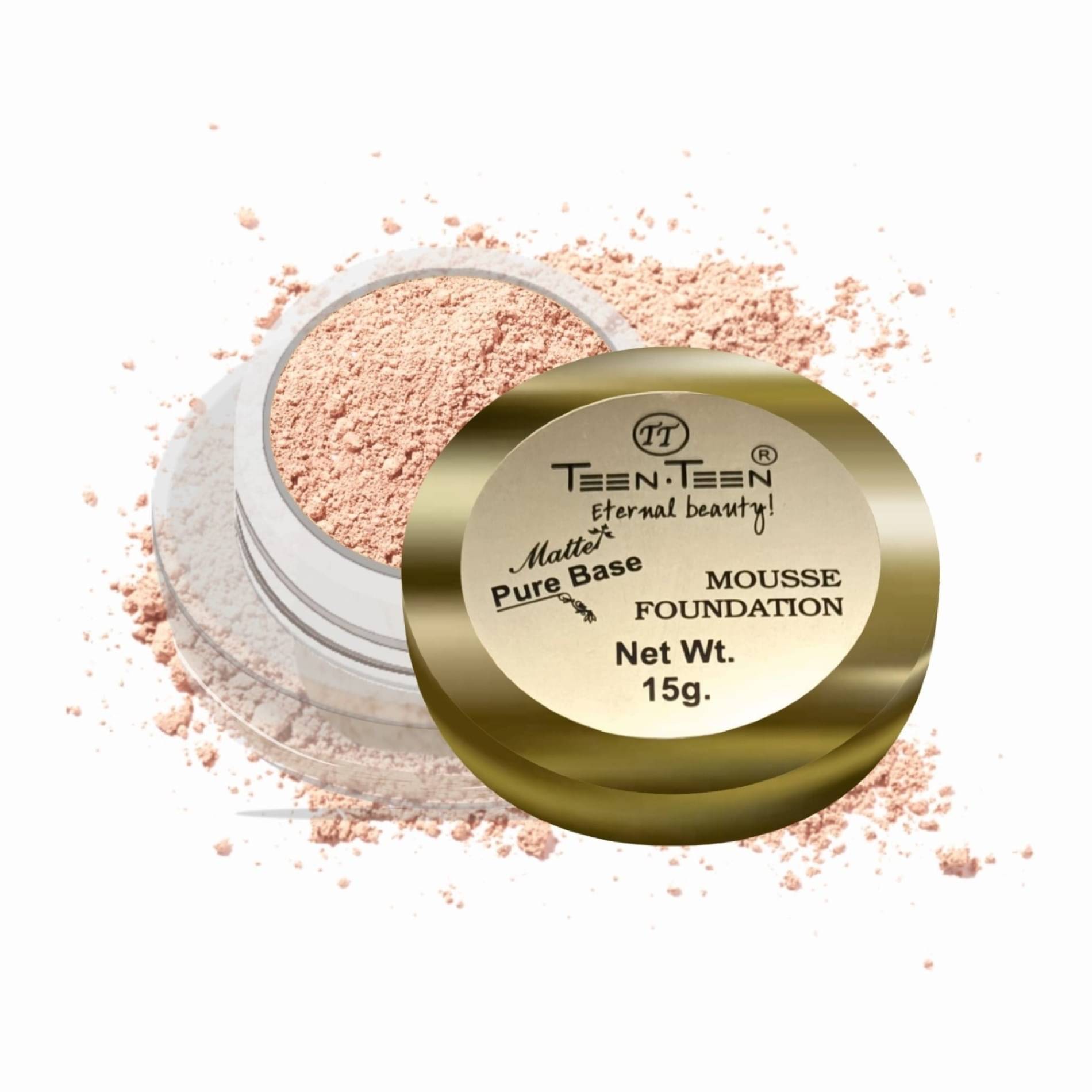     			TEEN TEEN Mousse Foundation, Matte Pure Base, Lightweight Face Makeup, Skin Ivory, 15gm (Pack of 1)