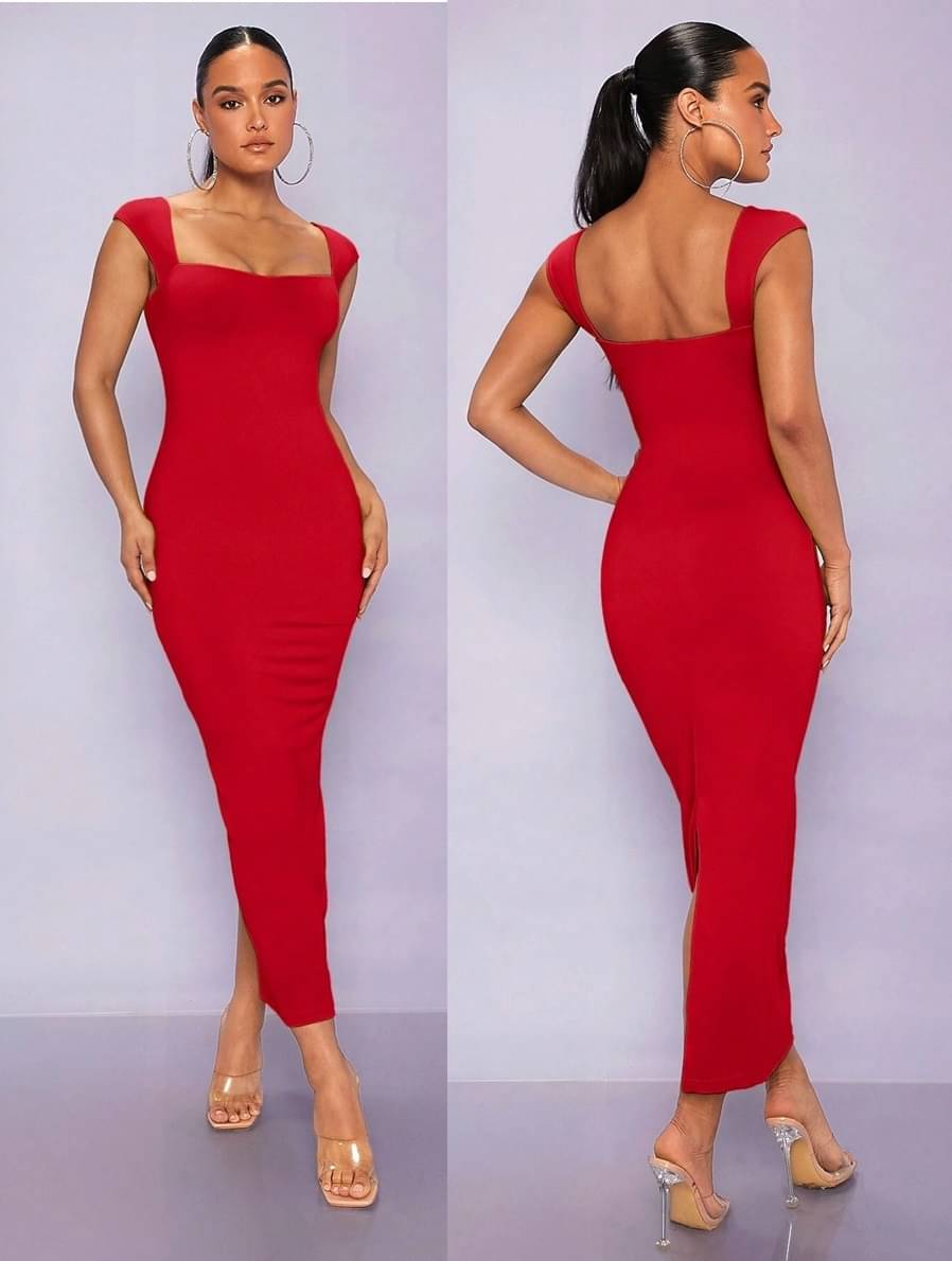     			Traquila Women Lycra Solid Bodycon Dress ( Red )