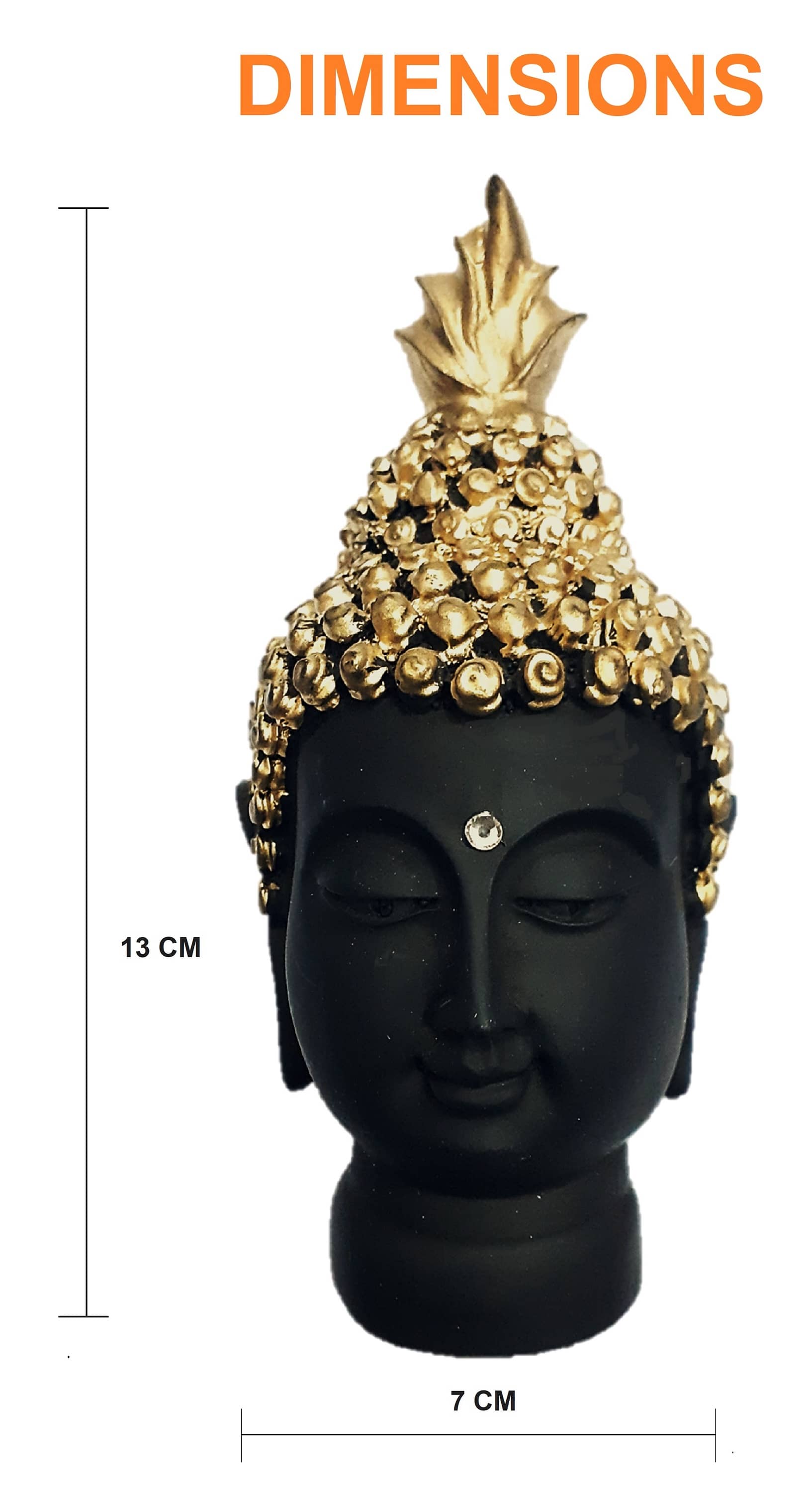 AFTERSTITCH buddha face  idol statue for home office decor Showpiece 13 cm  (Pack of 1)