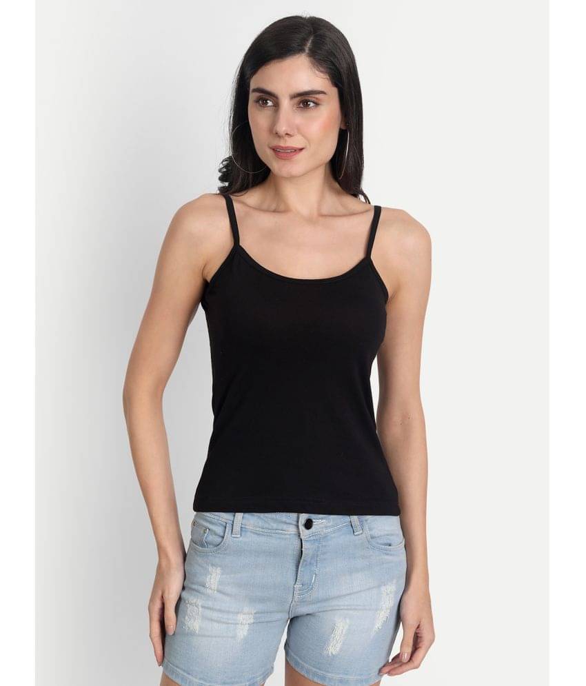 AIMLY Cotton Camisoles - Black Single     			AIMLY Cotton Camisoles - Black Single