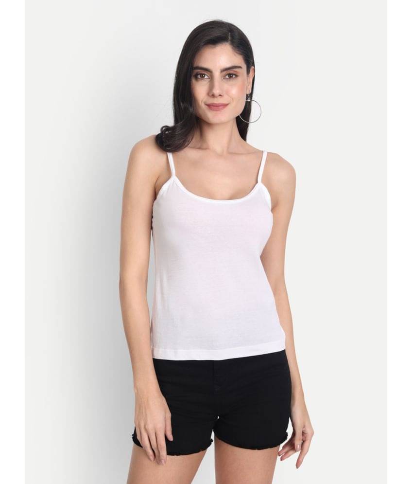     			AIMLY Cotton Camisoles - White Single