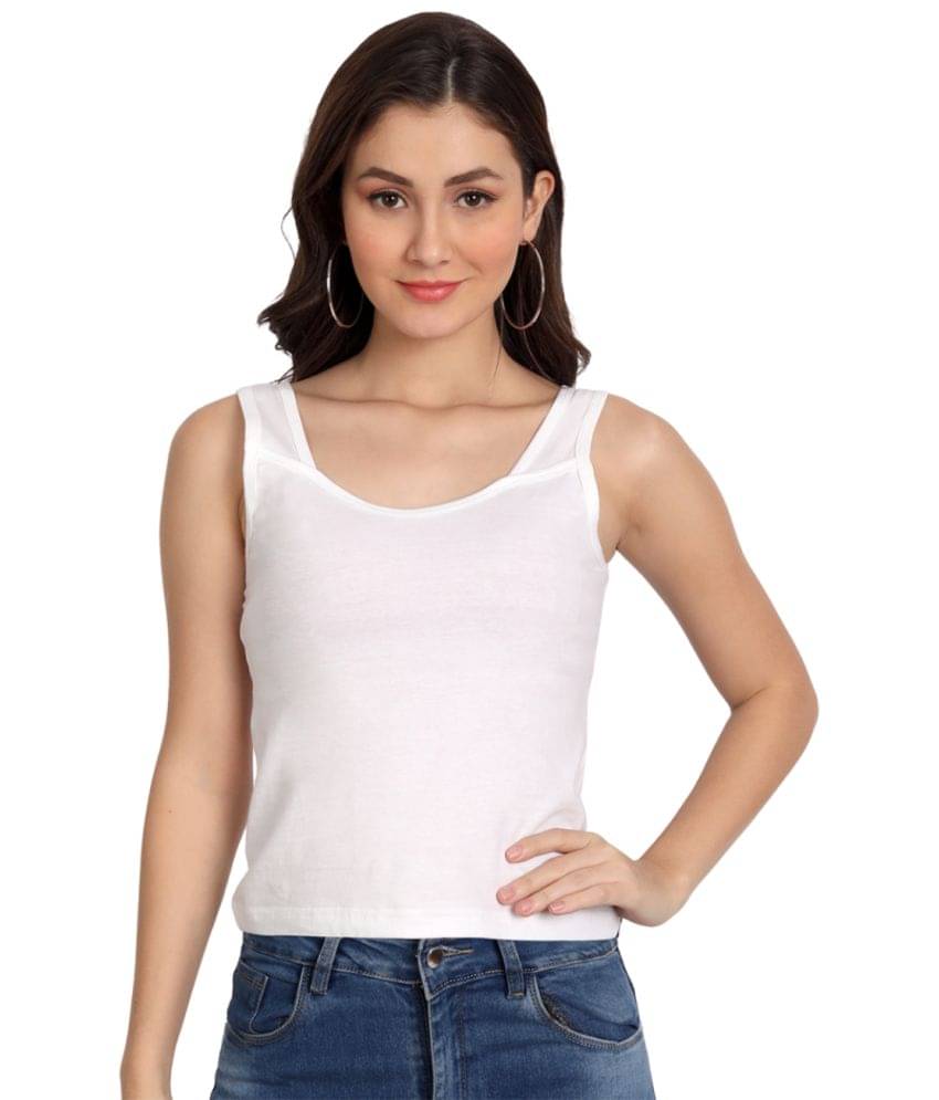     			AIMLY Cotton Camisoles - White Single