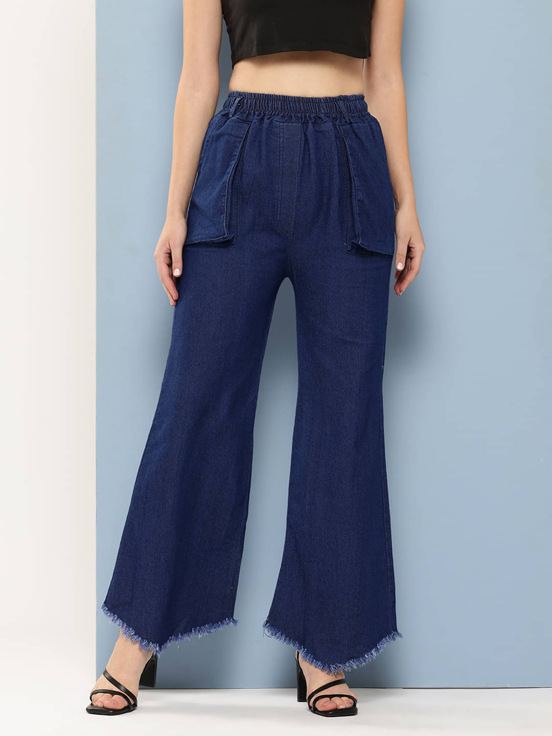     			Aarika Pack of 1 Polyester Flared Women's Palazzos ( Navy Blue )