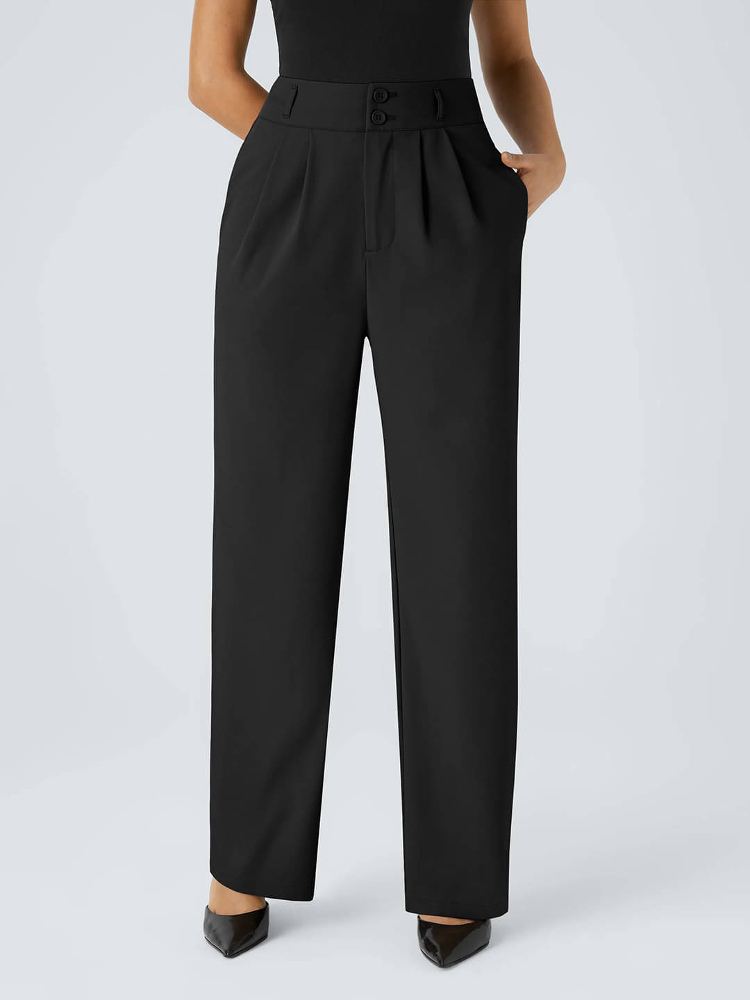     			Addyvero Pack of 1 Polyester Straight Women's Formal Pants ( Black )