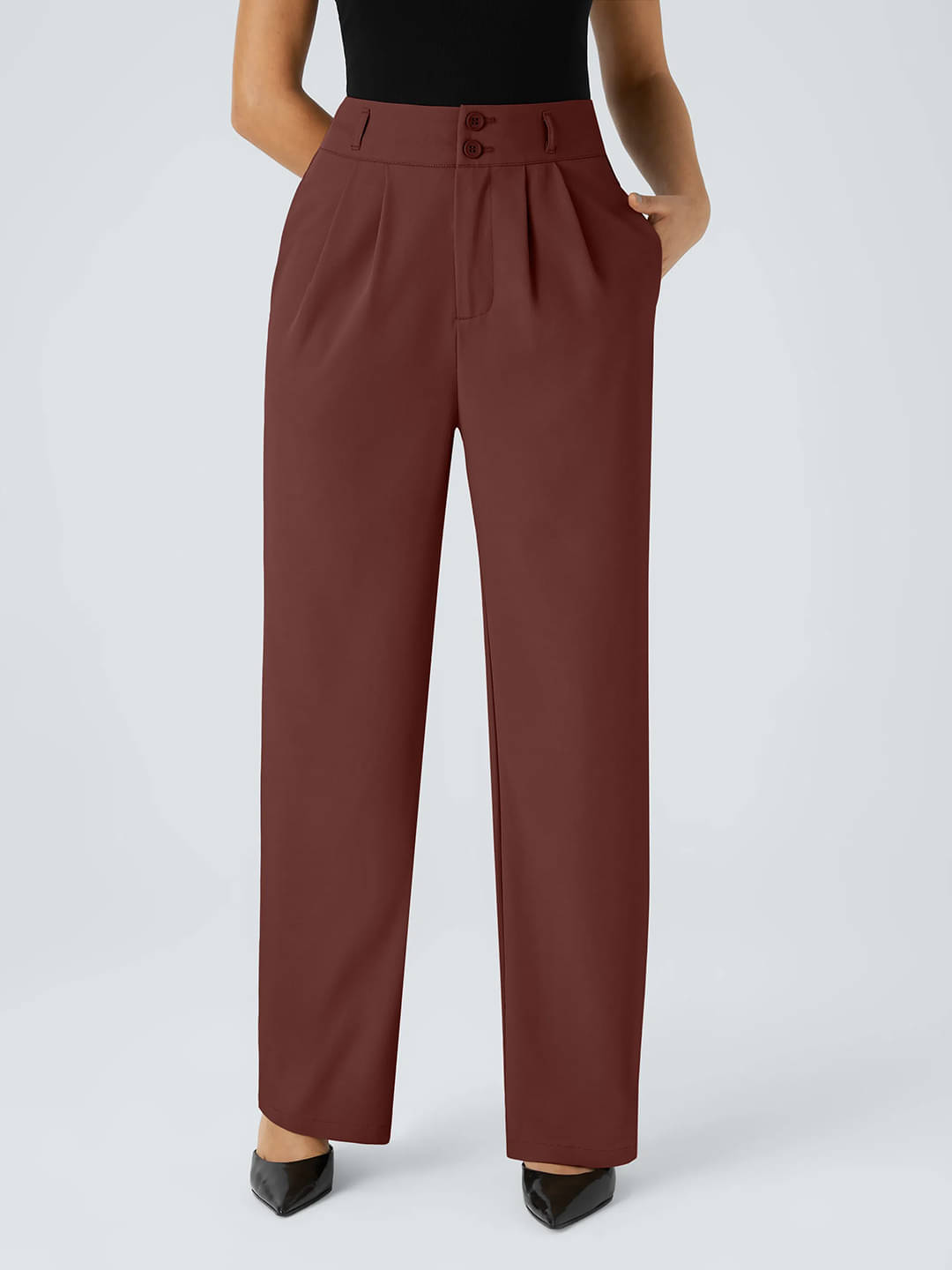     			Addyvero Pack of 1 Polyester Straight Women's Formal Pants ( Maroon )