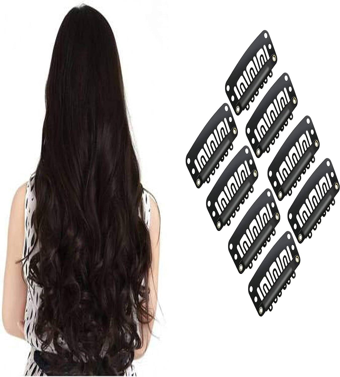 BELLA HARARO - Black Clip In Hair Extension BELLA HARARO - Black Clip In Hair Extension