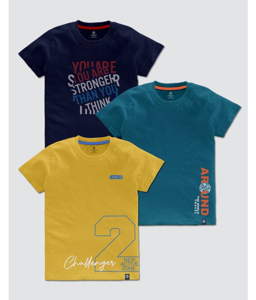     			CODEZ Pack of 3 Boys Cotton Blend T-Shirt ( Multi Color )