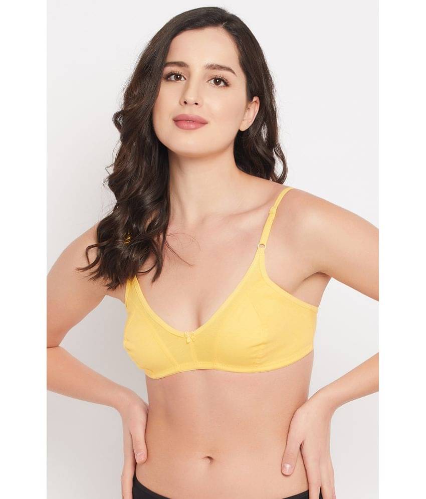 Clovia Cotton Blend Non Padded Women's Everyday Bra ( Yellow )     			Clovia Cotton Blend Non Padded Women's Everyday Bra ( Yellow )