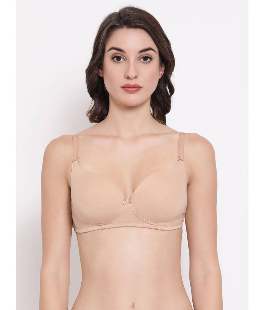 Clovia Cotton Lightly Padded Women's T-Shirt Bra ( Beige )     			Clovia Cotton Lightly Padded Women's T-Shirt Bra ( Beige )