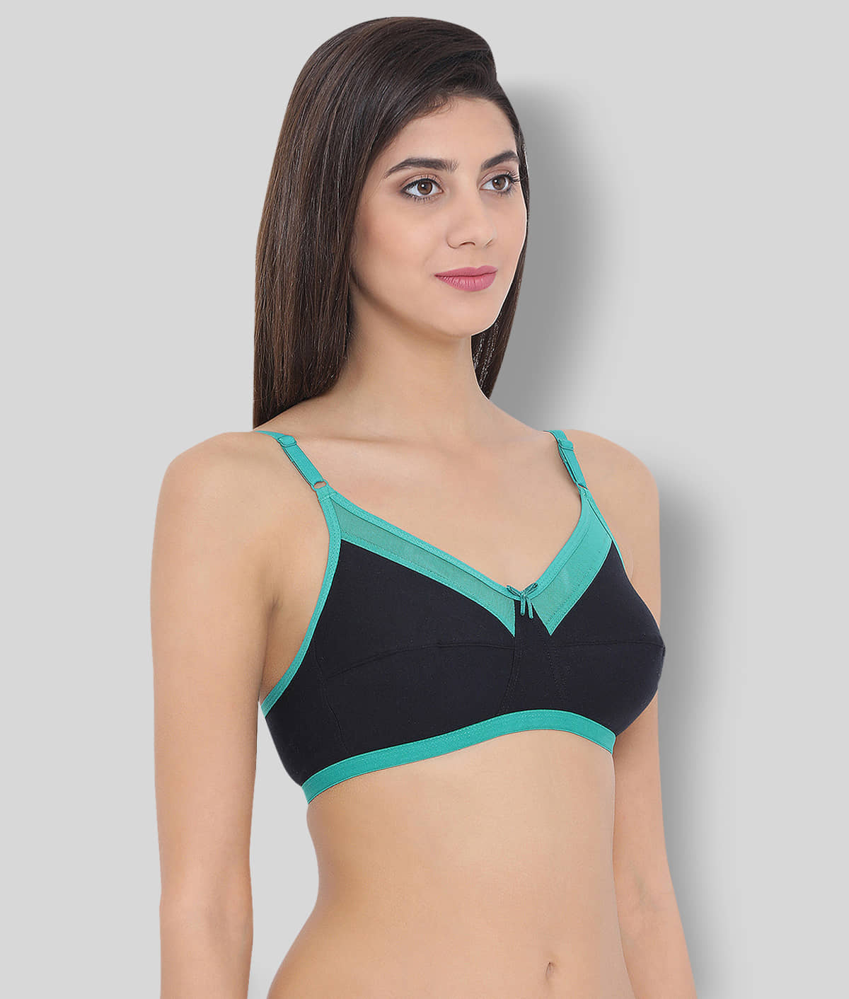 Clovia Cotton Non Padded Women's Everyday Bra ( Black )