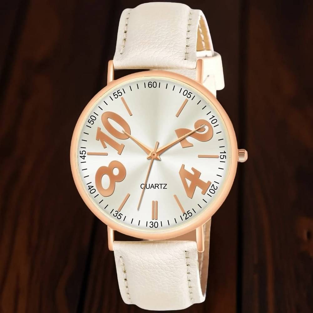     			Cosmic White Leather Analog Men's Watch