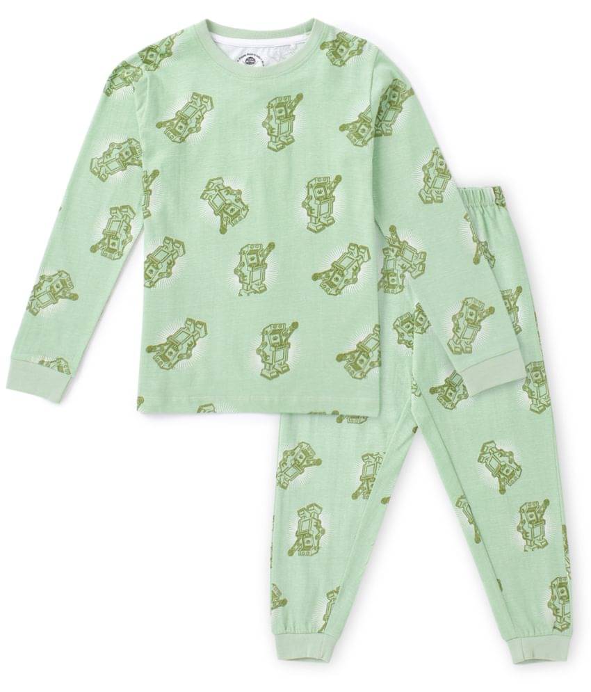     			Cub Mcpaws Pack of 1 Boys Cotton Blend Nightsuit Set ( Green )