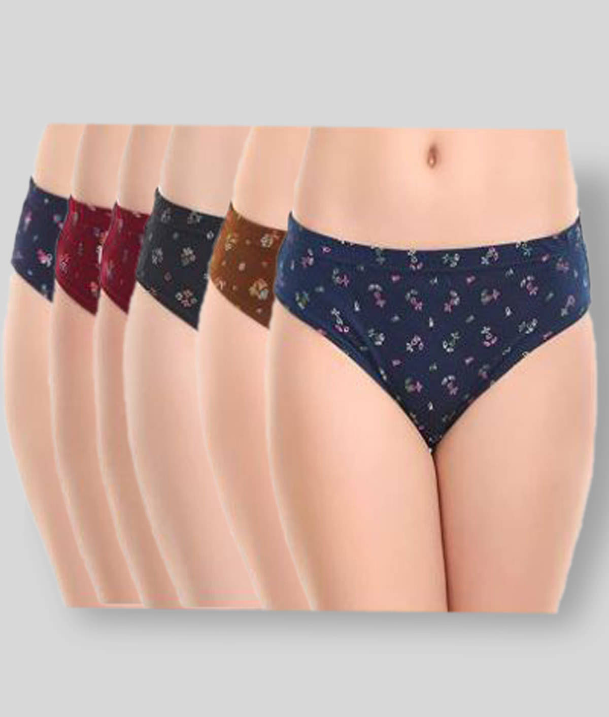 Dixcy Slimz - Multicolor Cotton Printed Women's Hipster ( Pack of 6 ) Dixcy Slimz - Multicolor Cotton Printed Women's Hipster ( Pack of 6 )