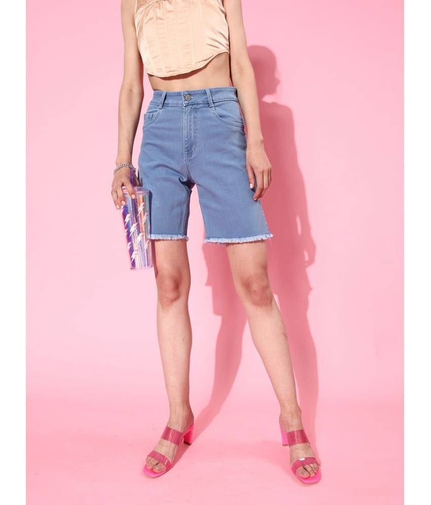     			Dolce Crudo Denim Bermuda - Blue