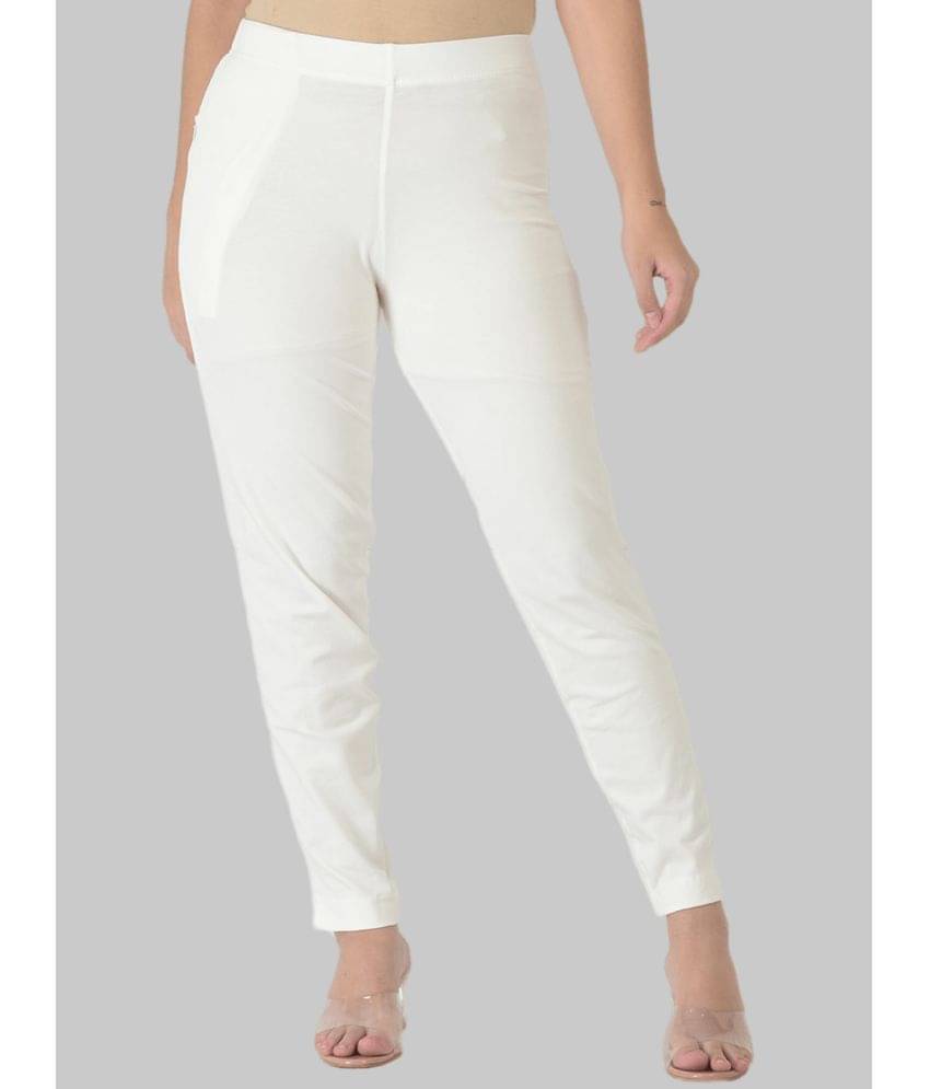     			Dollar Missy - Off White Cotton Regular Women's Casual Pants ( Pack of 1 )