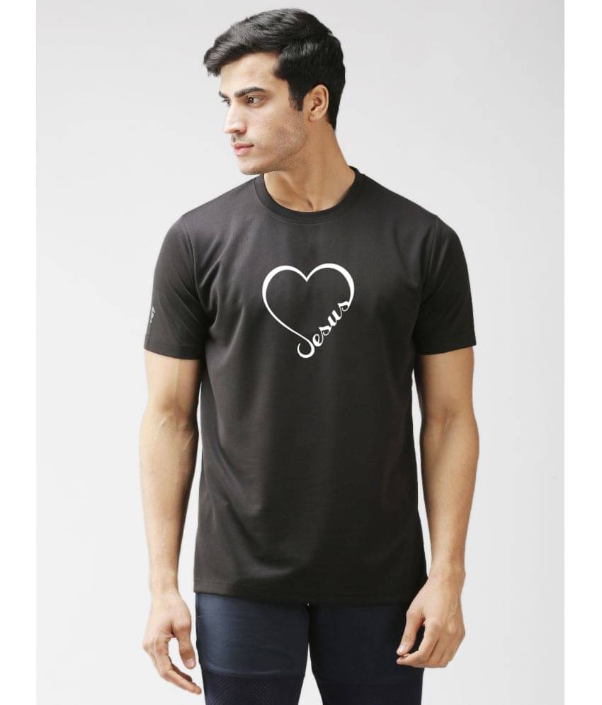     			EPPE Pack of 1 Polyester Regular Fit Men's T-Shirt ( Black )