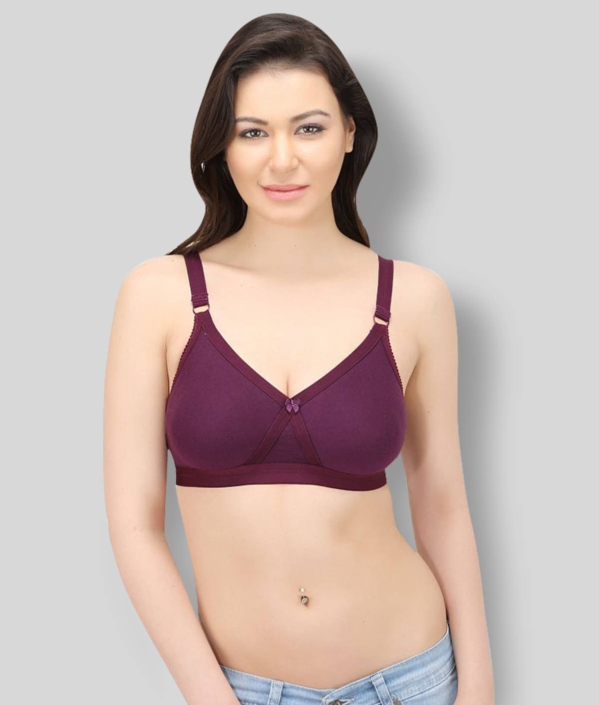     			Elina Cotton Non Padded Women's Seamless Bra ( Purple )
