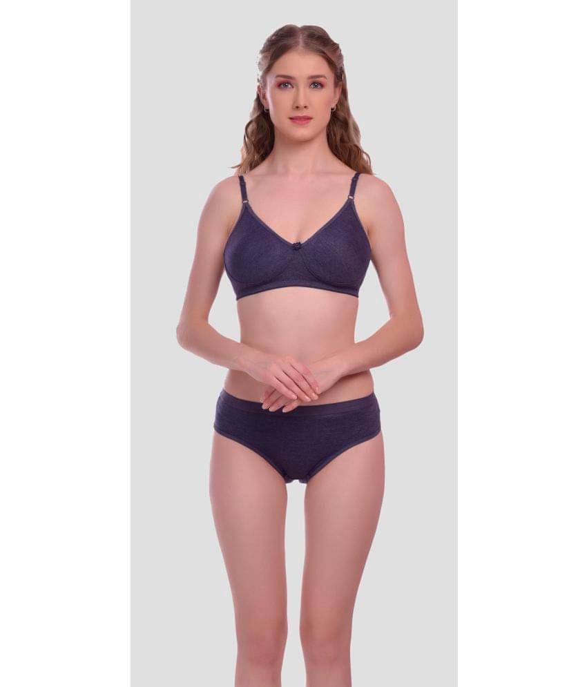Elina Cotton Women's Bra & Panty Set ( Purple ) Elina Cotton Women's Bra & Panty Set ( Purple )