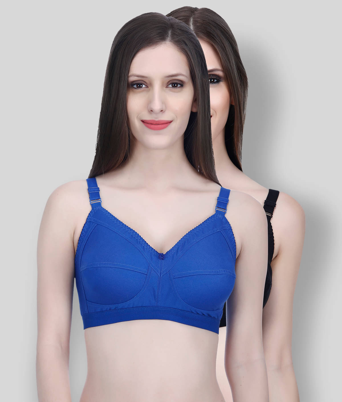 Elina Pack of 2 Cotton Non Padded Women's Teenage Bra ( Multi Color )     			Elina Pack of 2 Cotton Non Padded Women's Teenage Bra ( Multi Color )
