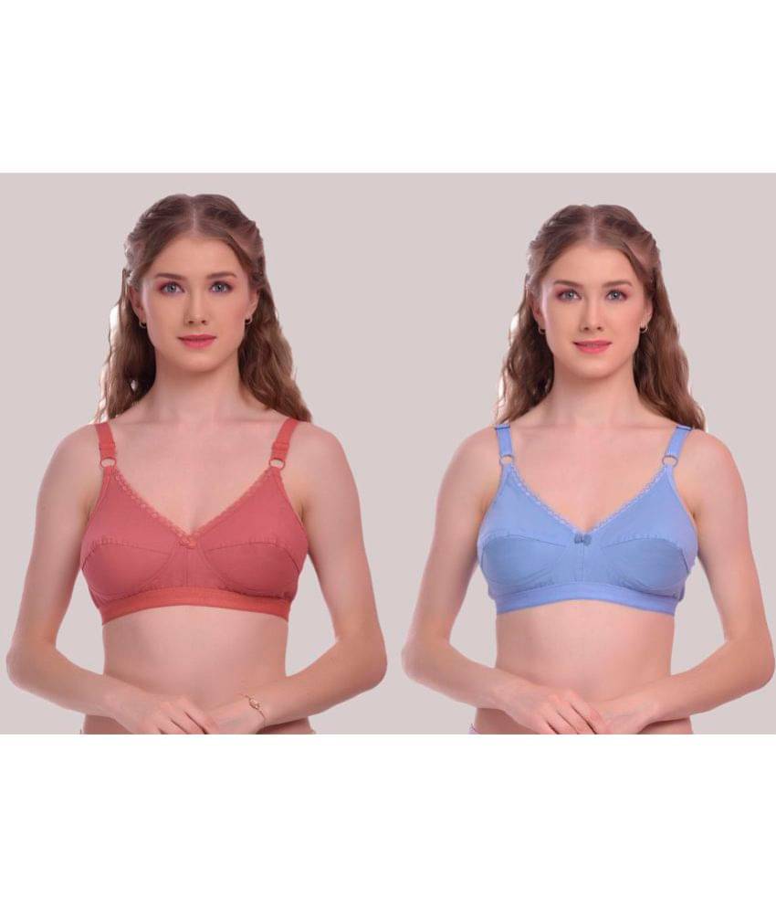 Elina Pack of 2 Cotton Non Padded Women's Everyday Bra ( Light Blue ) Elina Pack of 2 Cotton Non Padded Women's Everyday Bra ( Light Blue )