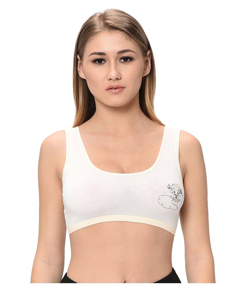    			Elina - Yellow Cotton Padded Women's Sports Bra ( Pack of 1 )