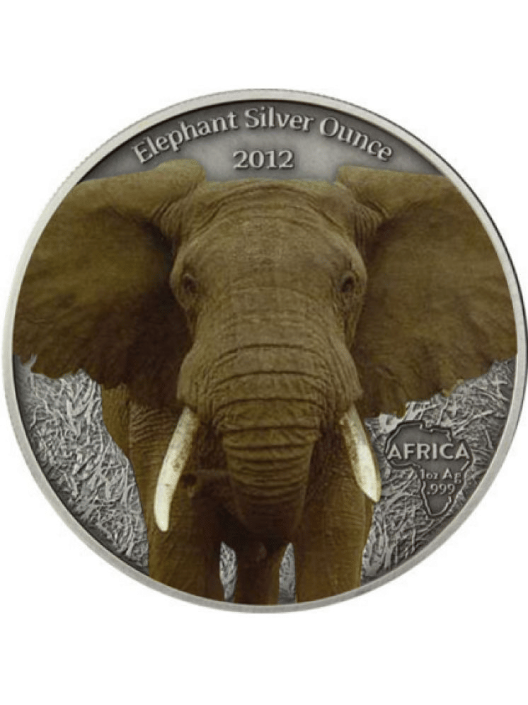 GABON 1000 FRANCS Elephant Animal Fauna 2012 Colored Coin With Capsule GABON 1000 FRANCS Elephant Animal Fauna 2012 Colored Coin With Capsule