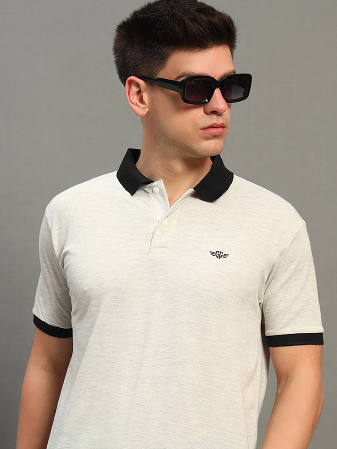 GET GOLF Pack of 1 Cotton Blend Regular Fit Solid Half Sleeves Men's Polo T Shirt ( Off-White ) GET GOLF Pack of 1 Cotton Blend Regular Fit Solid Half Sleeves Men's Polo T Shirt ( Off-White )